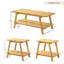Ensemble de 3 tables basses, 2 tables basses et 2 tables de bout, finition chêne naturel-131261835-131261838