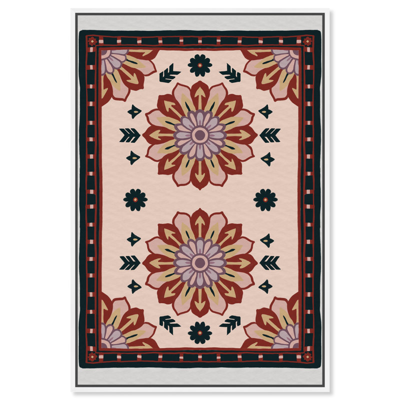 Midnight Damask Canvas Floral & Botanical Print by Oliver Gal, Black Frame, 10 x 15, 16"H x 11"W, White Floater Frame
