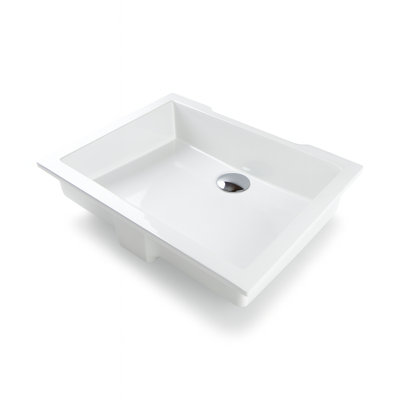LACAVA Kubista Rectangular Undermount Bathroom Sink with Overflow