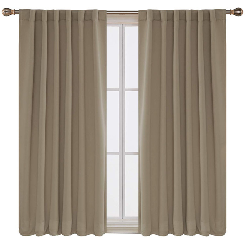 Cherlin Room Darkening Curtain Pair, 52" W x 84" L, Khaki