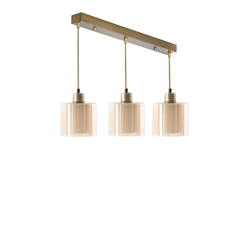 Lustre scandinave élégant de 21,7 po x 5,5 po | Fabrication 100% métal avec peinture séchée au four et revêtement en culbutage | Hauteur réglable, douille E27 (40 W maximum) | Finition en cuivre, parfaite pour les espaces de vie et de salle à manger modernes