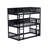 Full Over Full Bunk Bed with Twin Trundle, Solid Rubber Wood, Ladder & Guardrails, Convertible to 2 Full Beds-1779761128