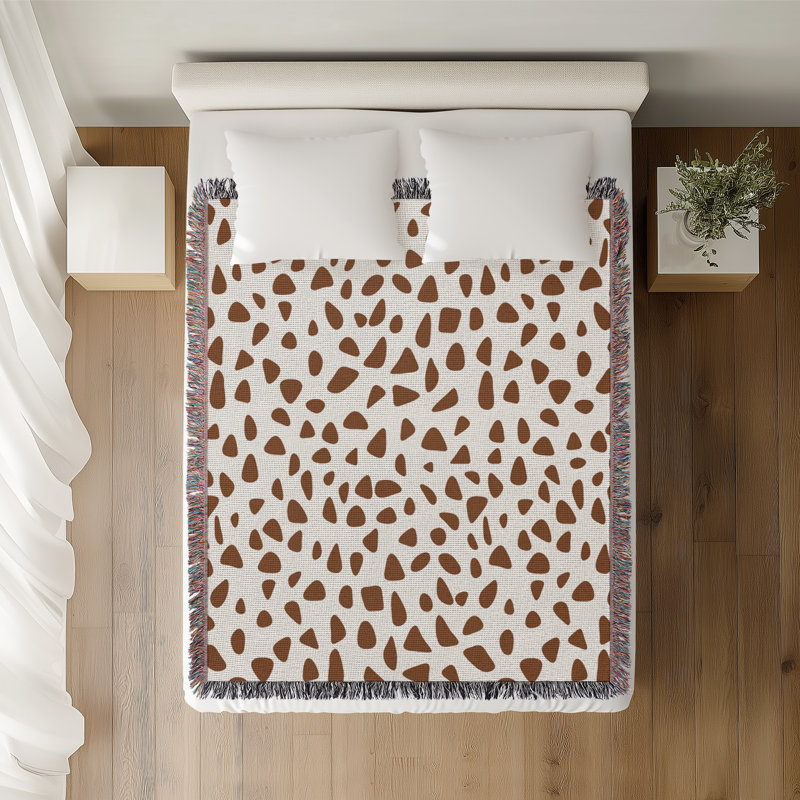Jeté en coton Kambili, Brun rouille, 60 po x 80 po