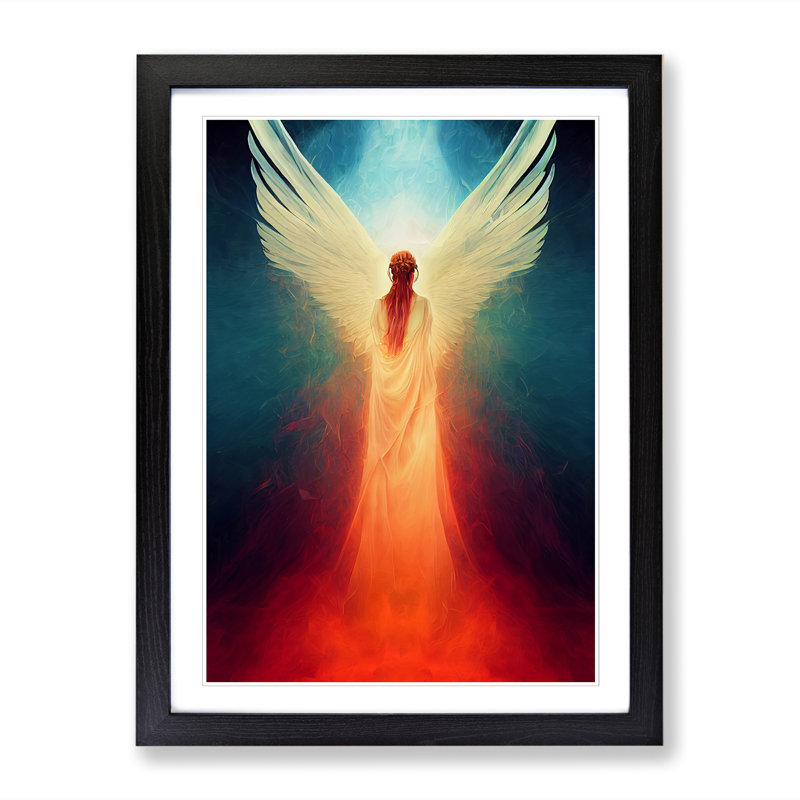 FRM-V0523-78X Angel Digital - Single Picture Frame Print, 34cm H x 25cm W x 2cm D, Oak Framed