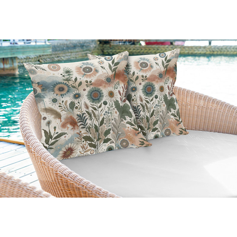 Fabric Reversible Throw Pillow, 18"H x 18"W, Square