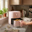 Friteuse à air mécanique compacte Kitchen Elite 2,2 L, commande manuelle par bouton, rose-134971267