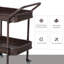 Chariot de service en osier de rotin avec tablette ouverte à 2 niveaux, idéal pour les fêtes en plein air et un rangement efficace