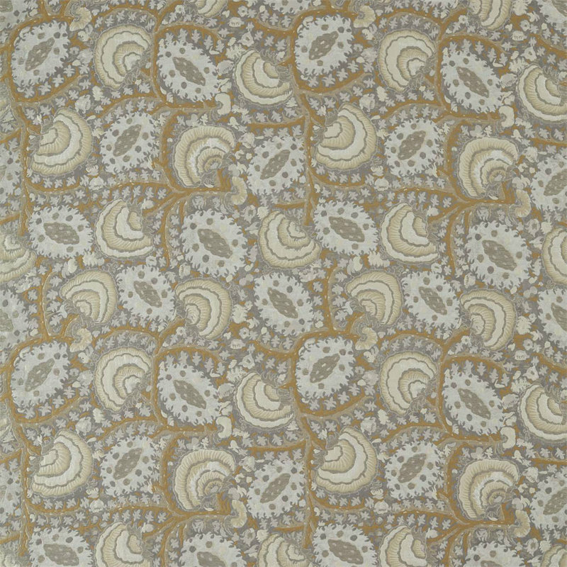 Suzani Archive Weave Fabric, Zinc