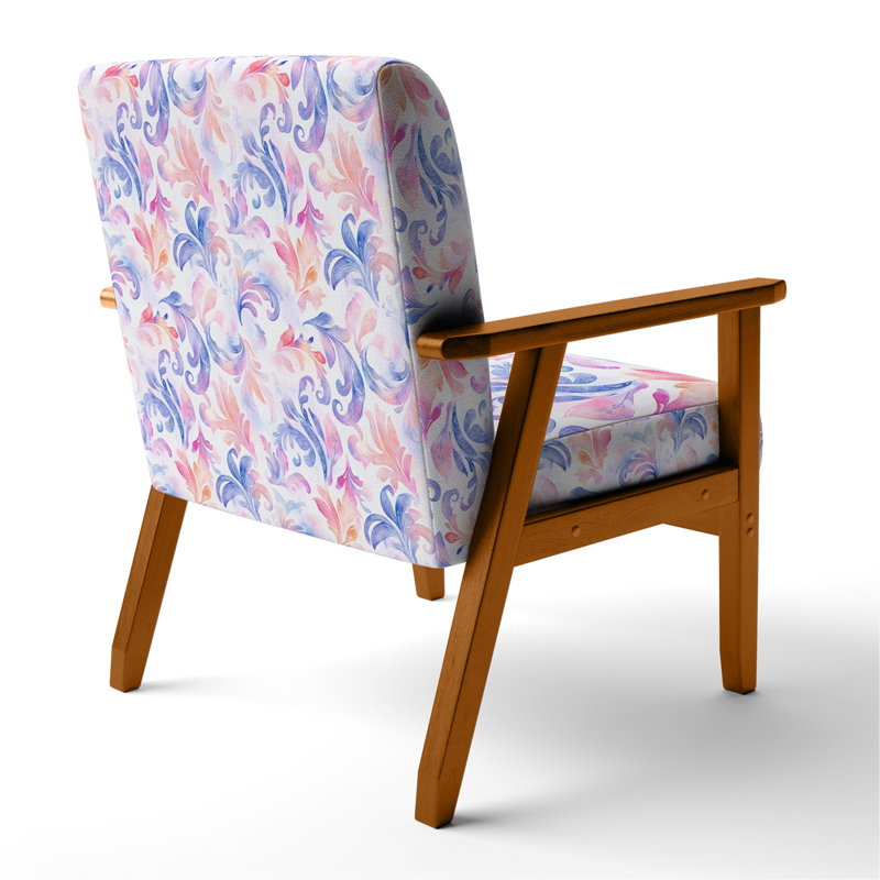 Chaise rembourrée French Country, Accoudoirs carrés bruns