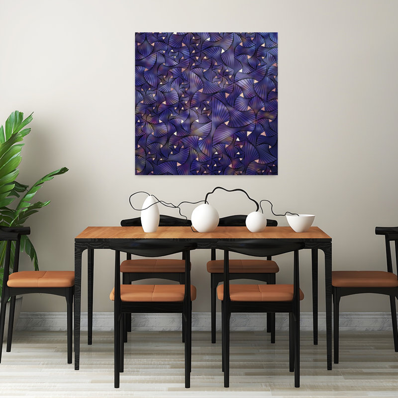 Art contemporain, art géométrique moderne, violet élégant, H 32 po x l 32 po
