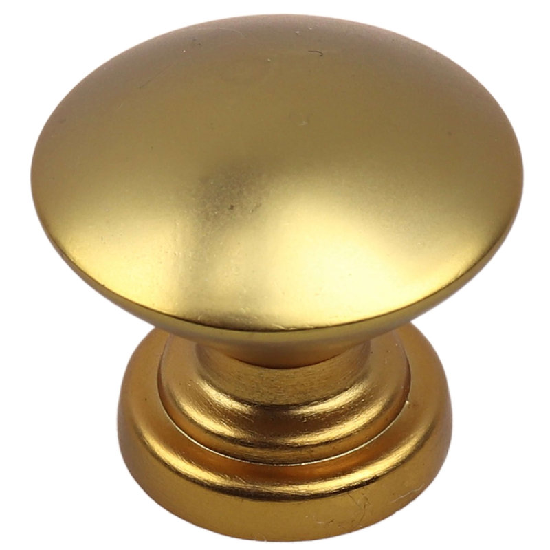 1" Diameter Mushroom Knob, Brass Gold