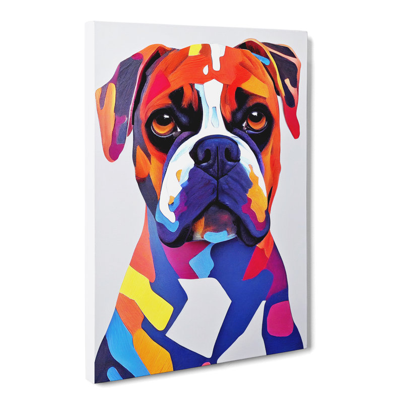 Boxer Dog Palette Knife - Wrapped Canvas, 76cm H x 50cm W x 3cm D