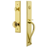 Carré Handleset with Single Cylinder Deadbolt and Circulaire Door Knob and Rosette