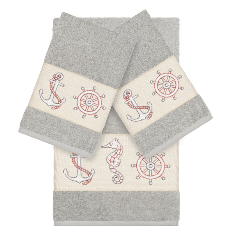 Easton 3-Piece Turkish Cotton Towel Set, Light Gray, 4 Pieces Towel Set