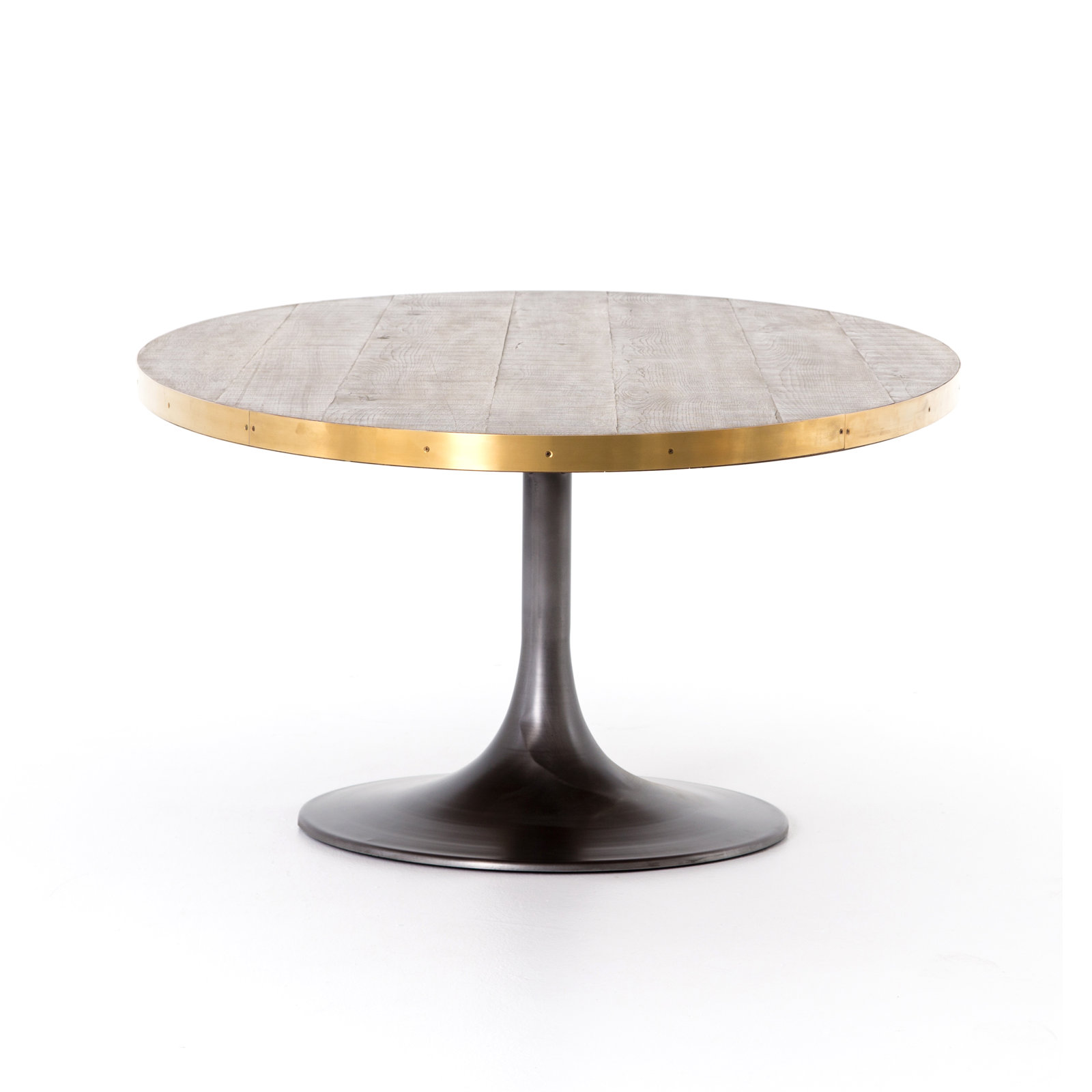 Kerey Round Dining Table, Brass