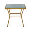 Caspri Square Tempered Glass Metal Outdoor Bistro Table - 80 cm W 80 cm D