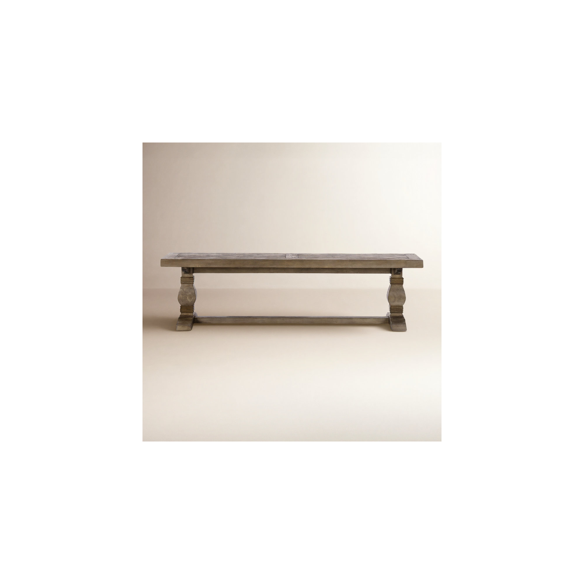 Kinston Solid Wood Bench, Distressed Brown, 18" H x 66" W x 16"D