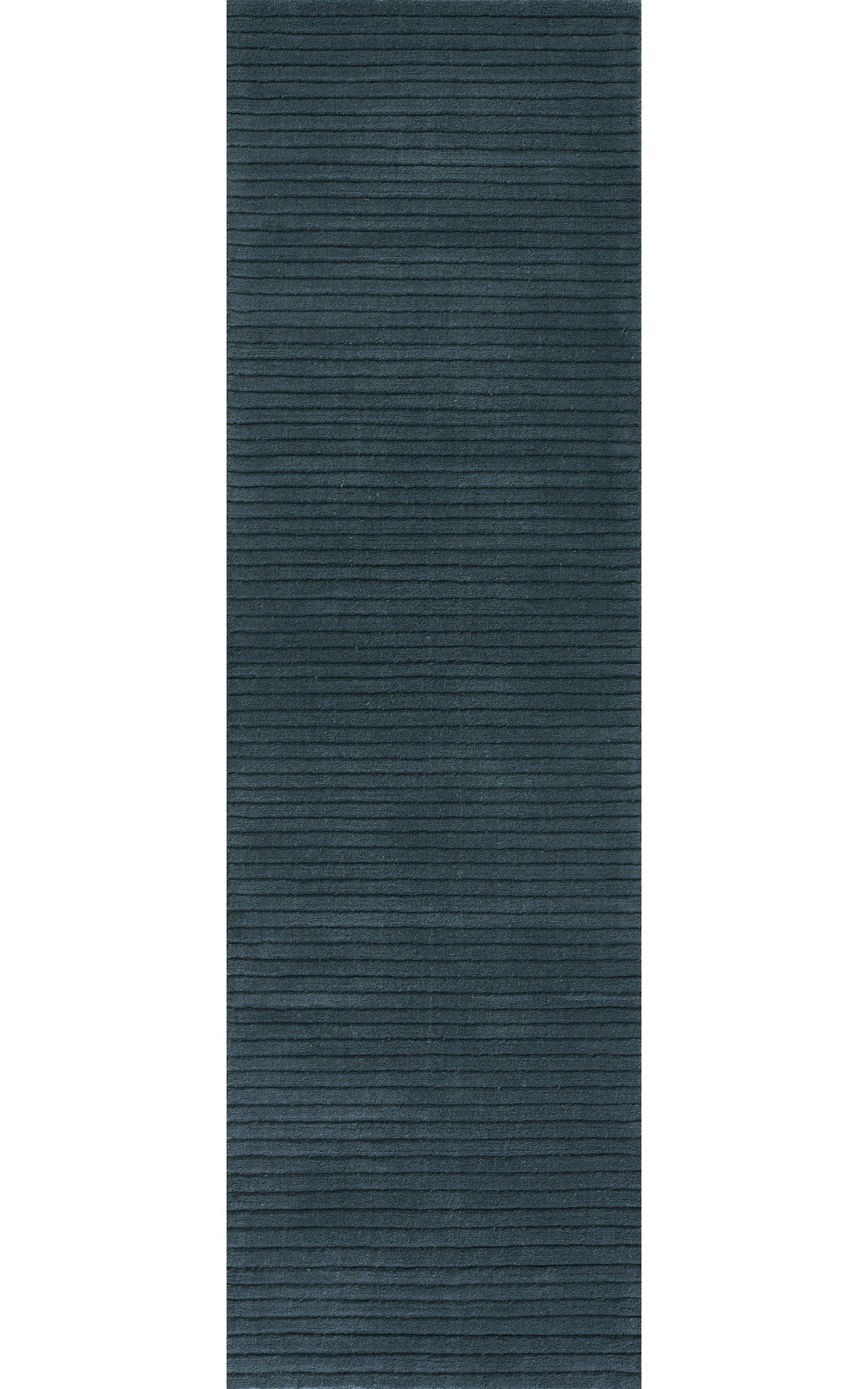Guiness Blue Hand-Loomed Wool Rug, Runner 2'6" x 8'