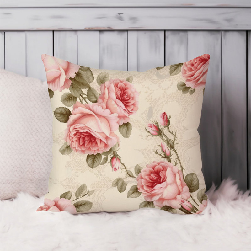 Animals William Morris Birds Damask Pattern I Cottage, 18"H x 18"W, Floral Flower Dreams III Shabby  Elegance