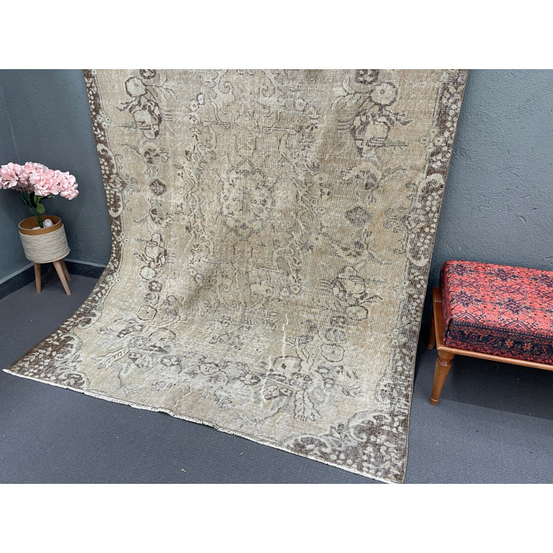 Tapis beige en laine Classic Patchwork 68,1 x 97,2 po