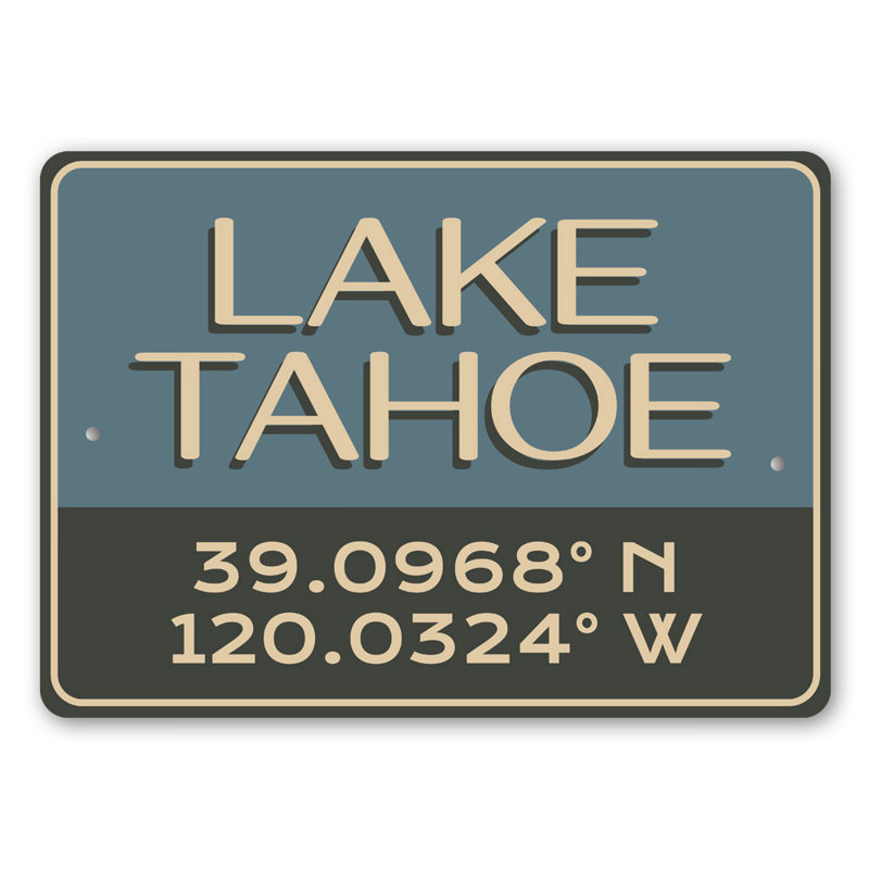 Plaque en aluminium Lake Tahoe, H 12 po x l 18 po x P 0,06 po
