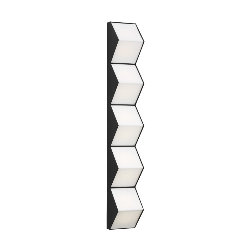 Zig Zag 5 - Light LED Flush Mounted Sconce, Nightshade Black