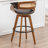 Swivel Upholstered Cane Back Counter Height Bar Stools-1863290112-1863290113