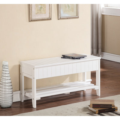Quality Solid Wood Shoe Bench In White - Ample Storage Space Solution