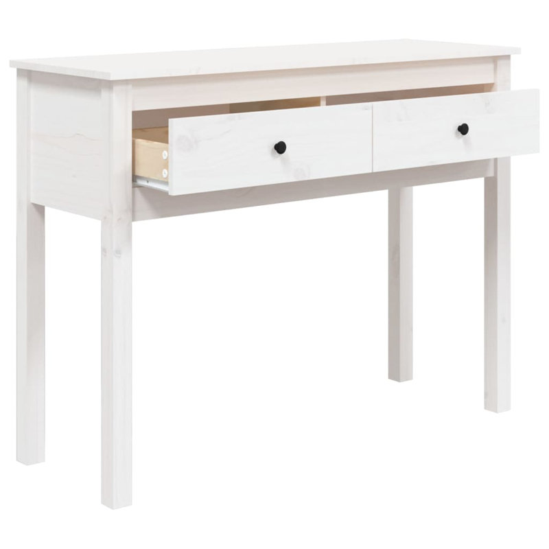 Wightman 100Cm Solid Wood Console Table, White, 75 H x 100 W x 35 D