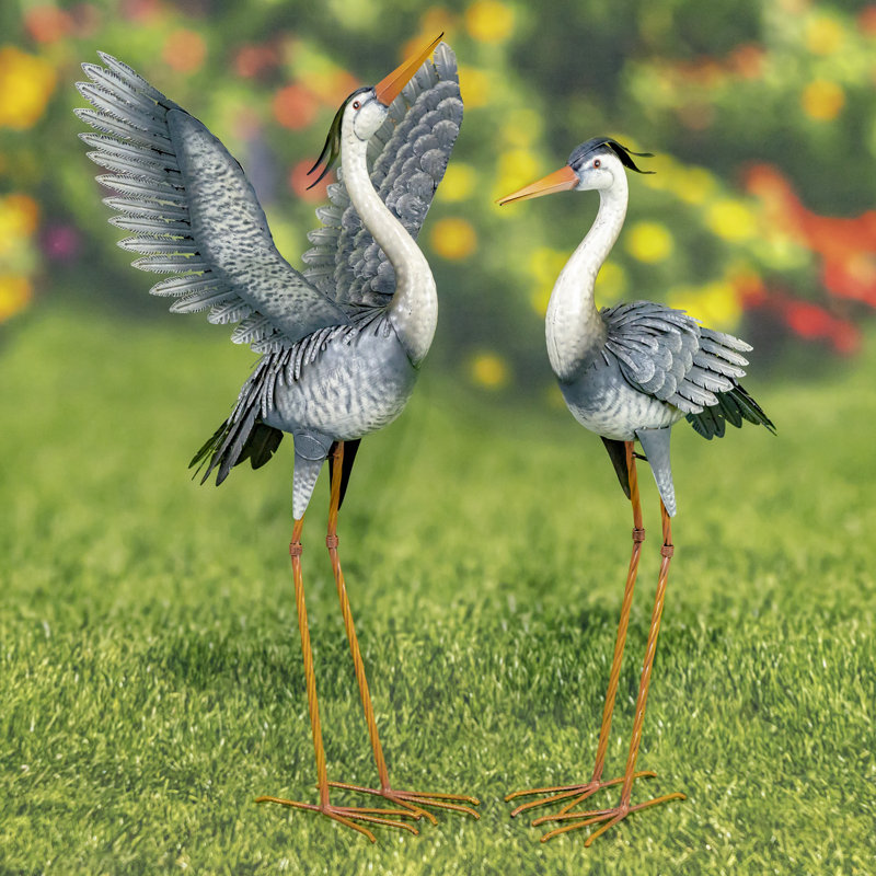 Ensemble de 2 figurines de jardin en fer Cogsville