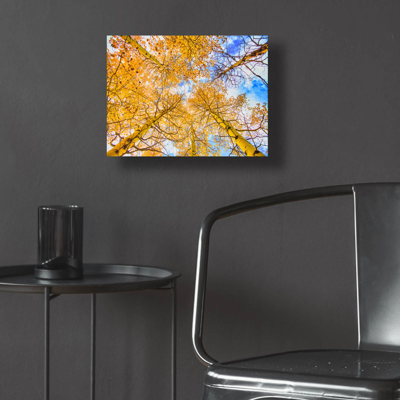 «Autumn Aspens» par Mark A Paulda, art mural en verre acrylique, H 12 po x l 16 po x P 0,13 po