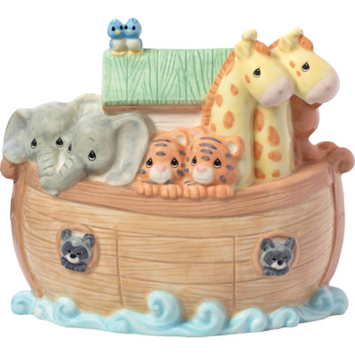 Precious Moments Noah's Ark Animals Coin Bank 5.5 Inch