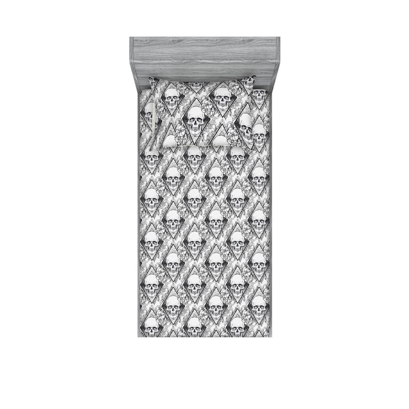 Drap-housse et taie décorative Ambesonne, Ensemble de draps pour lit simple avec 1 taie d'or