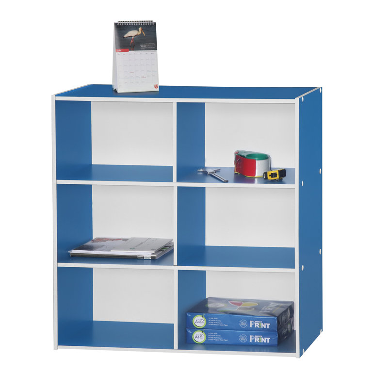 Troiano 80 cm H x 80 cm W Standard Bookcase, Blue