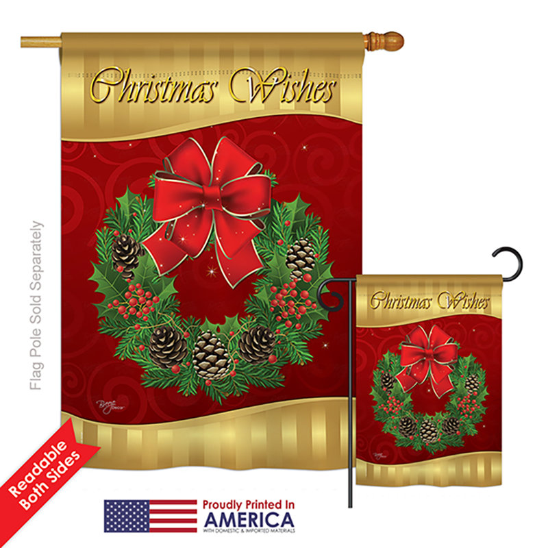 Ensemble de drapeaux 40 x 28 po Ignatius Christmas Wishes Winter Christmas Impressions
