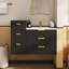 Armoire flottante murale 24 po avec armoire latérale, meuble-lavabo rectangulaire, petit lavabo de salle de bain avec trou de robinet simple et trop-plein