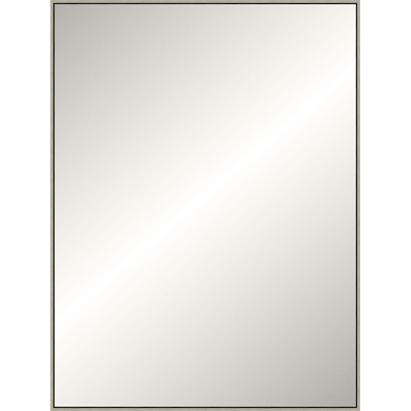 Solid Wood Framed Wall Mirror, 35.25" x 23.25", Gray, Rectangle