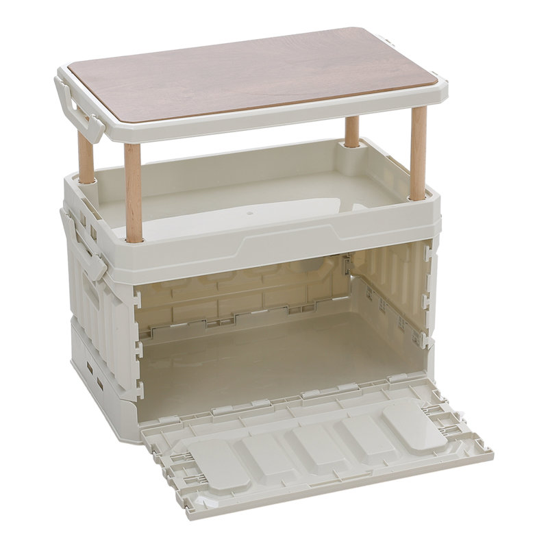 Living And Home 58cm W 95L PP；Wooden Board Deck Box in White