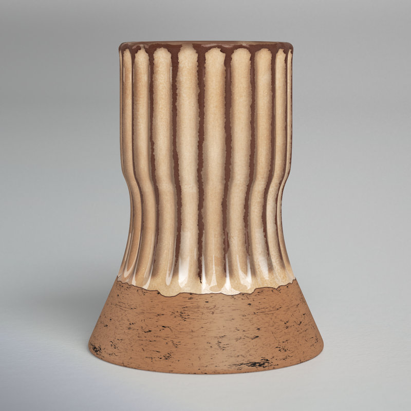 3.25'' H Concrete / Cement Tabletop Candlestick, Brown