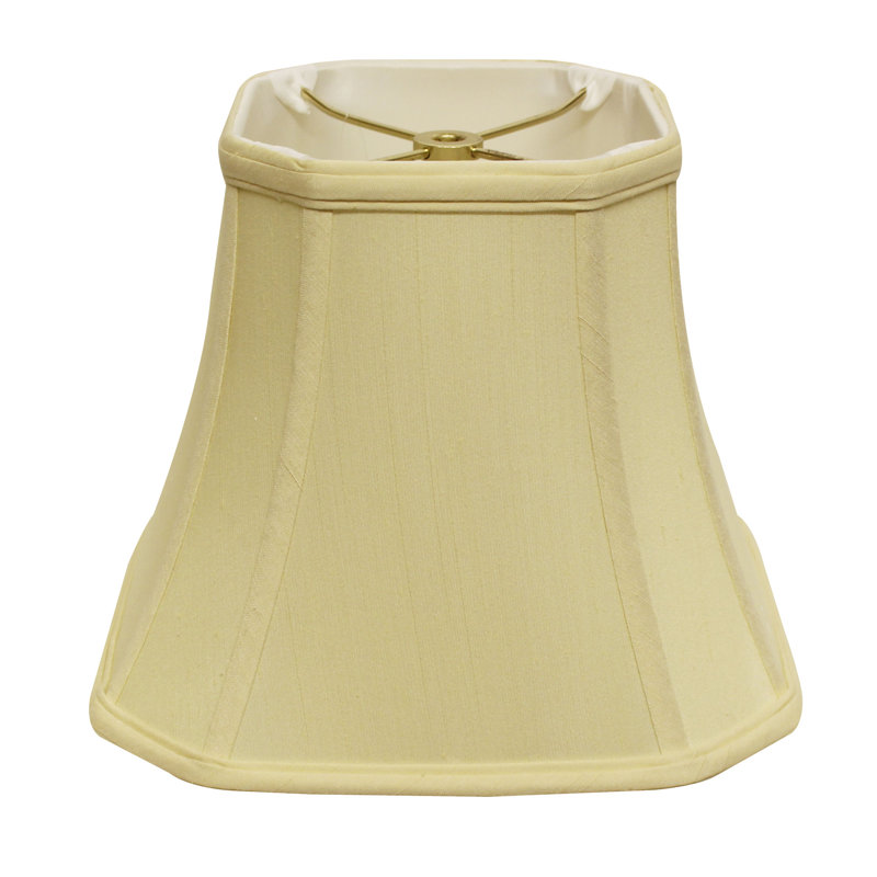 Abat-jour en tissu avec abat-jour en forme de cloche carrée, H 8 po x l 10 po x P 10 po, Blanc