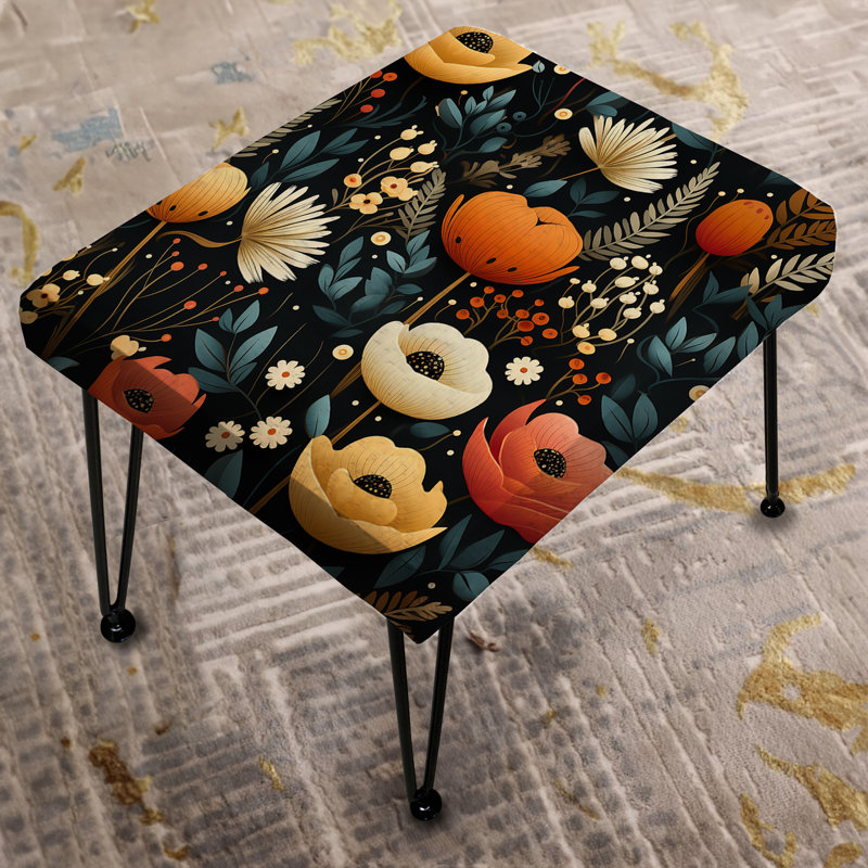 Shiah - Floral Rectangle Ottoman