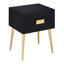 Large table d'appoint de 20,5 po noire et dorée avec tiroirs d'organisation et - 2 tables de bout, table de chevet polyvalente et pieds élégants-604997290