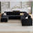 Tremee Velvet Modular U-Shaped Corner Sectional-2019959062