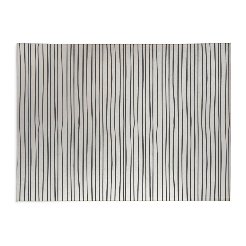 Tapis de cuisine Spine Colonne, Ivoire/gris anthracite, Rectangulaire 2 pi x 3 pi, Small Striped