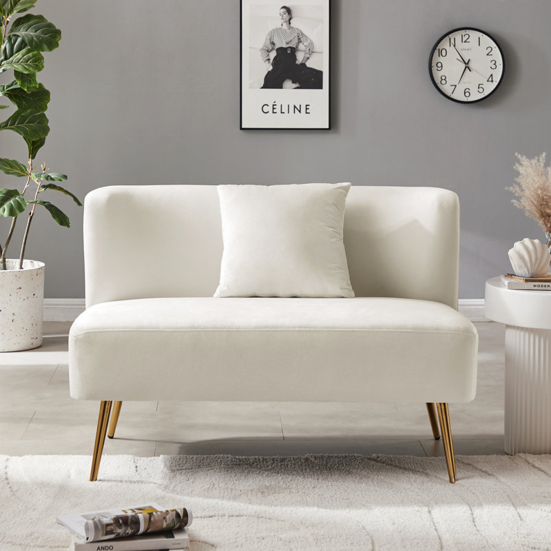 Lindalee Velvet 44.49'' Sofa, Beige