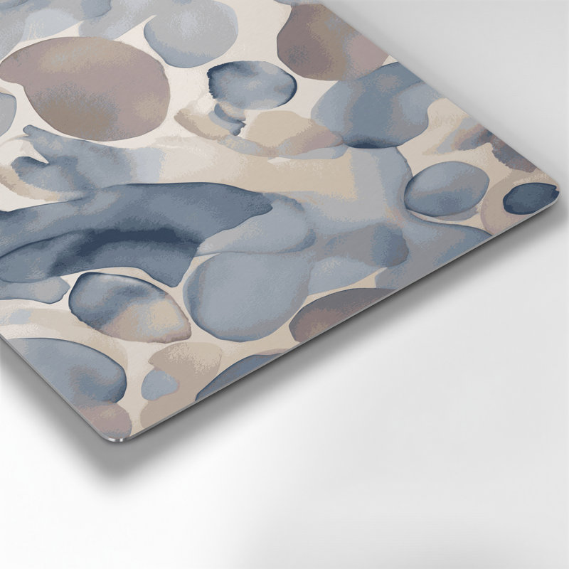 Abstrait aquarelle 96, art mural gris en métal, H 12 po x l 18 po