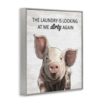 Giclée encadrée par un cochon de linge amusant