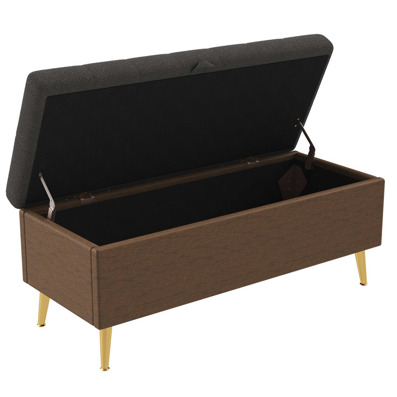 Banc de rangement avec repose-pieds Modern, Gris