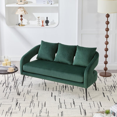 Comfortable Velvet Loveseat With Modern Design For Living Spaces