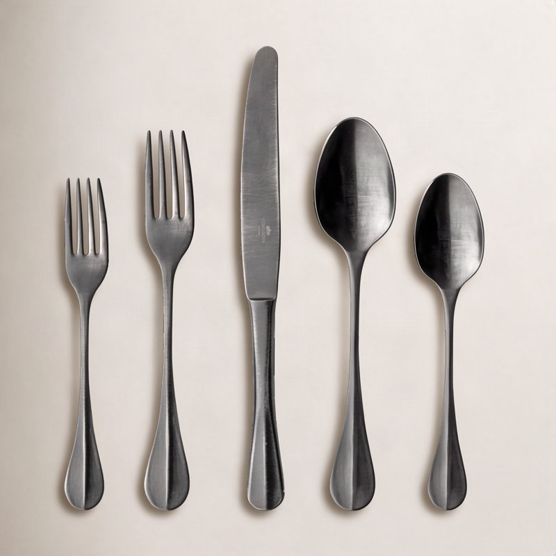 Nau Flatware 5 Pieces, Antique Black